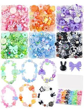 Acrylic Beads for Jewelry Making Assorted DIY Bracelet Bead Kit Charms 450 PCS